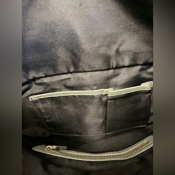 JOELLE HAWKENS Vntg Green Leather Bag Satchel Purse Studded Tassel Zips Hobo - Picture 9 of 11